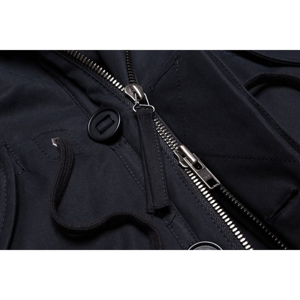 Helmut Lang Jacket Black XL Winter Coat Cargo Utility Hooded Parka Heavy Long - Picture 14 of 16